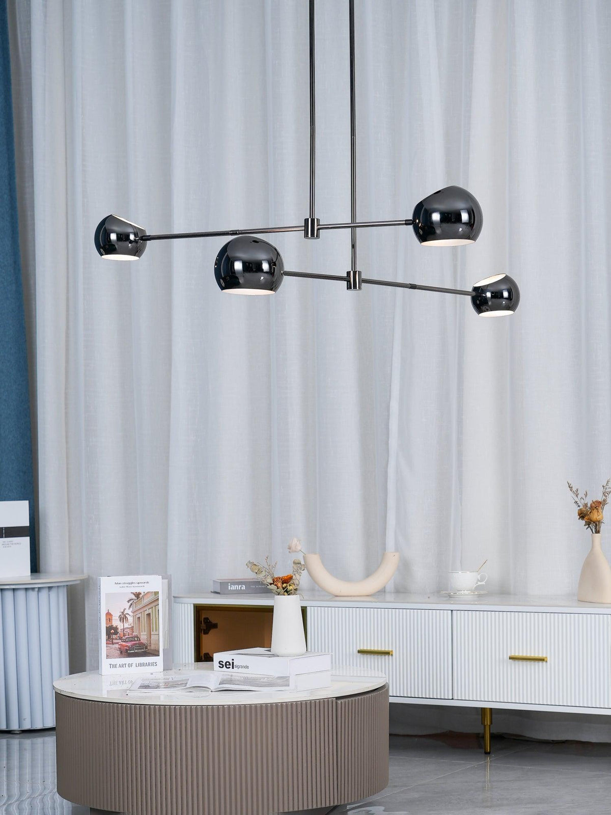 Lustre Coriandre en verre et métal – vue 20