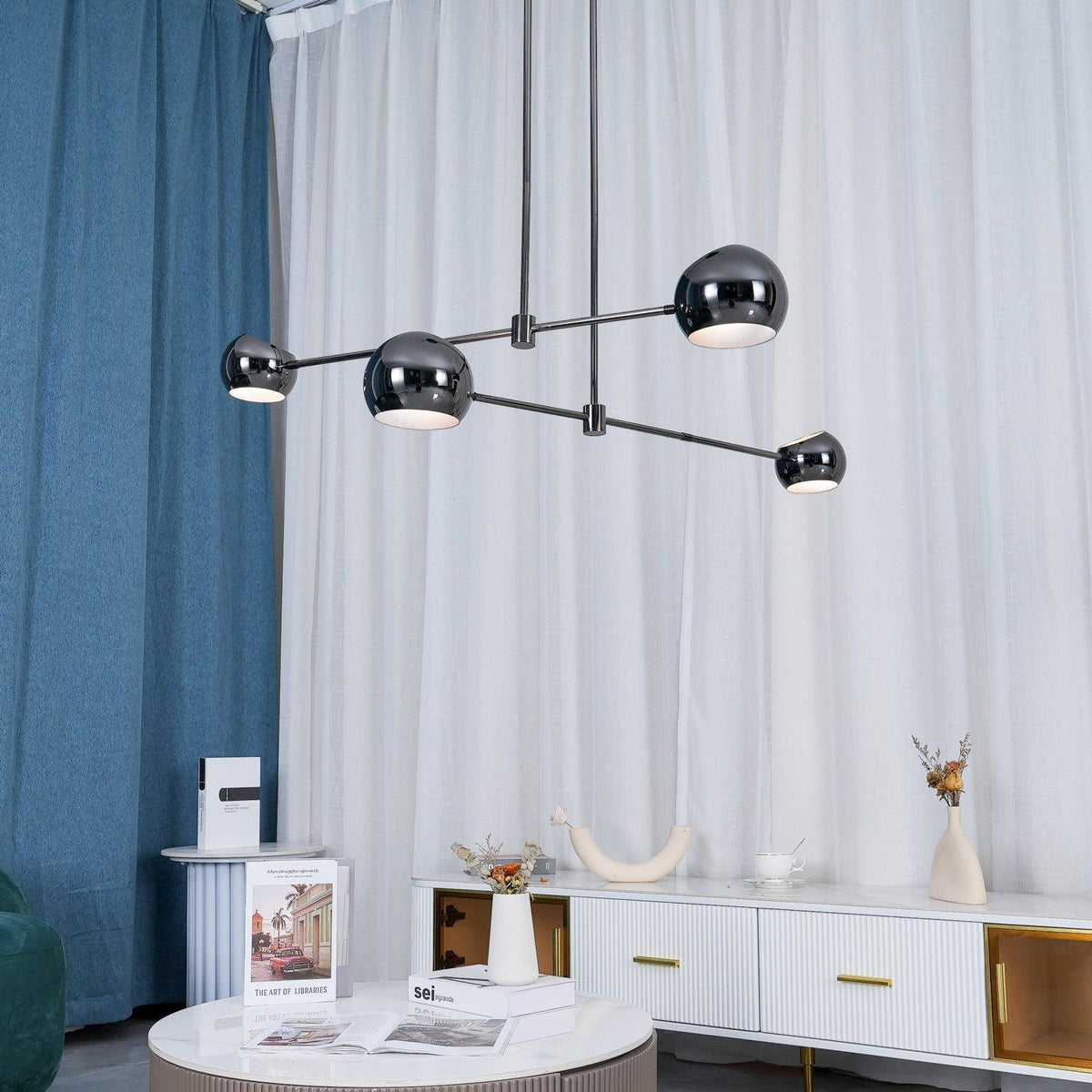 Lustre Coriandre en verre et métal – vue 29