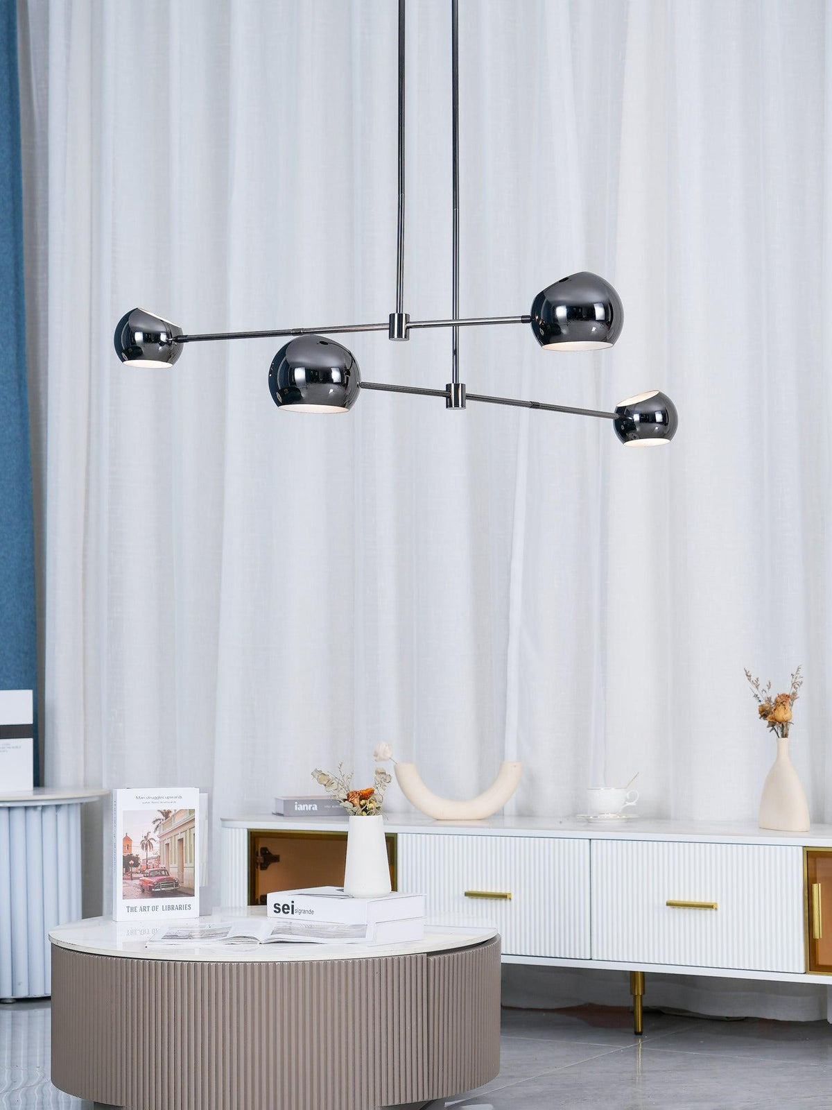 Lustre Coriandre en verre et métal – vue 24