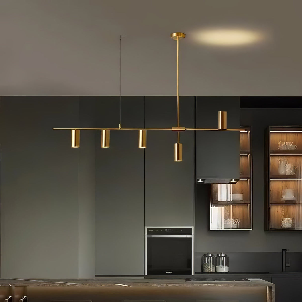 Lustre Grive en laiton – vue 9