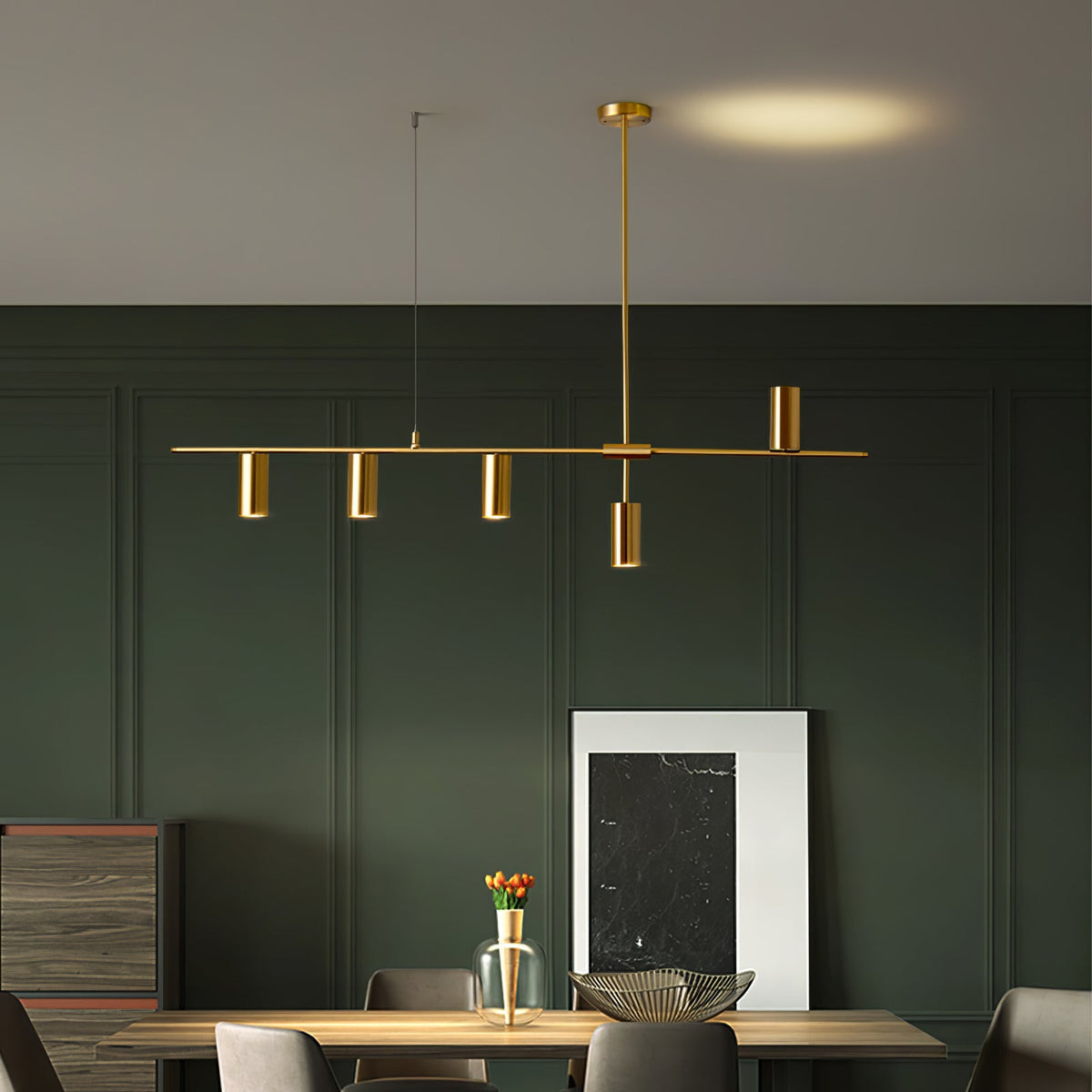 Lustre Grive en laiton – vue 10