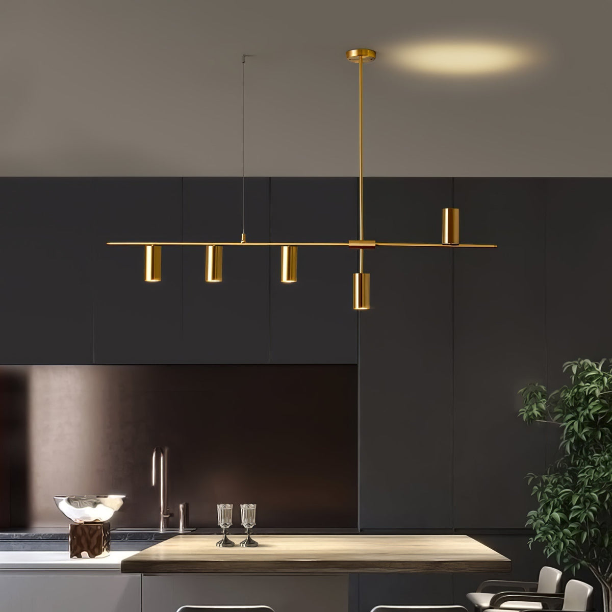 Lustre Grive en laiton – vue 8