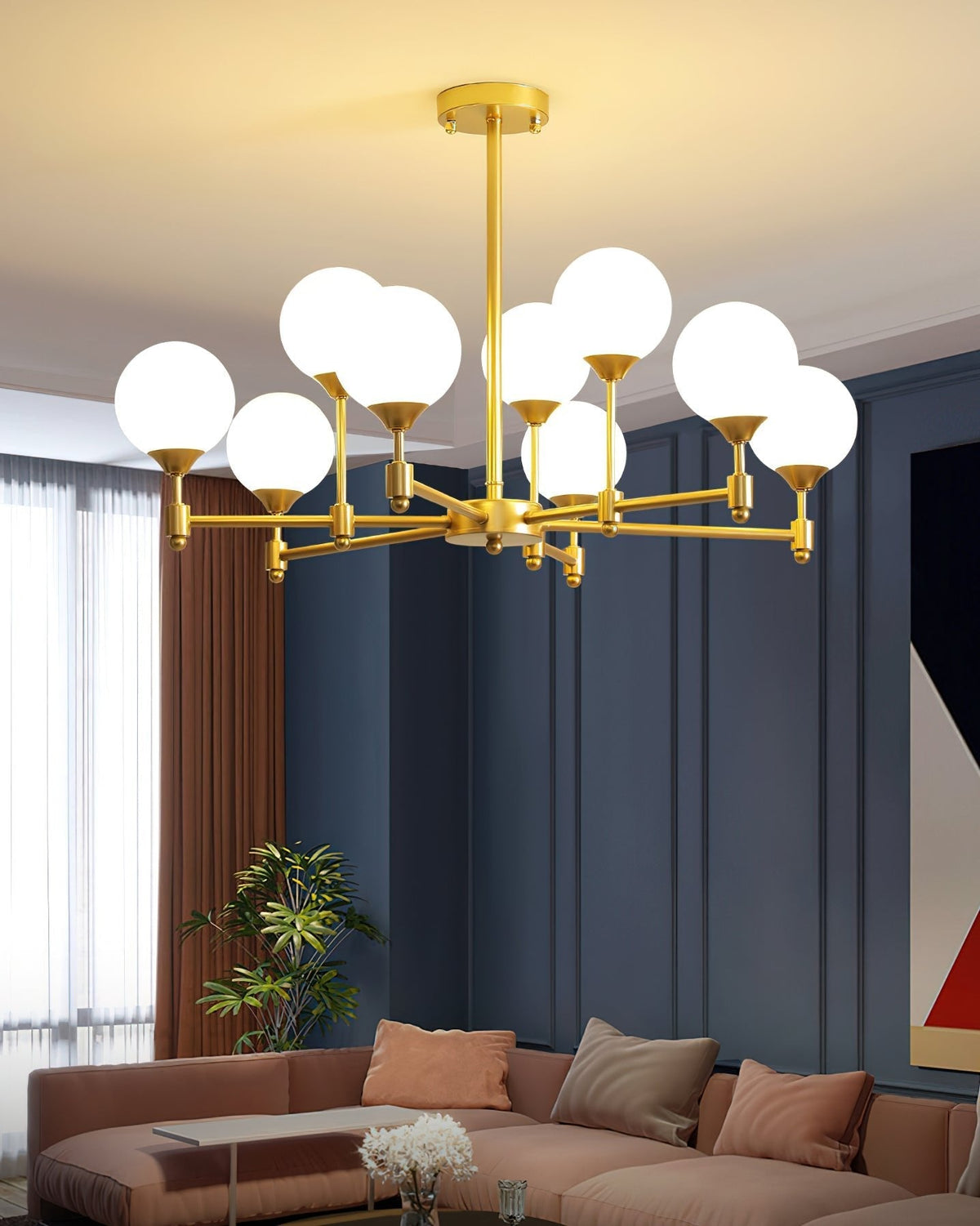 Lustre Sarment en verre et laiton – vue 16