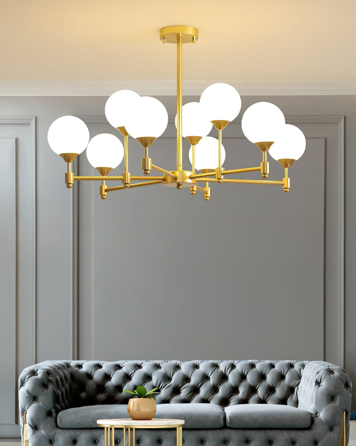 Lustre Sarment en verre et laiton – vue 25