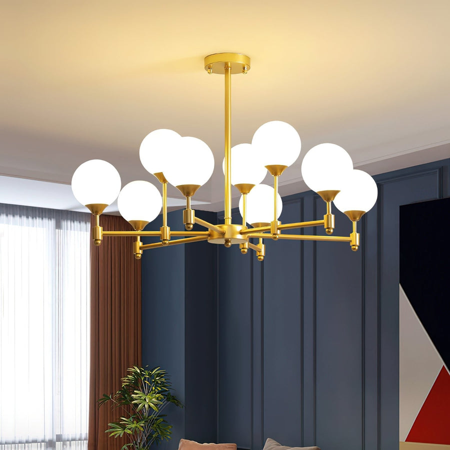 Lustre Sarment en verre et laiton – vue 4