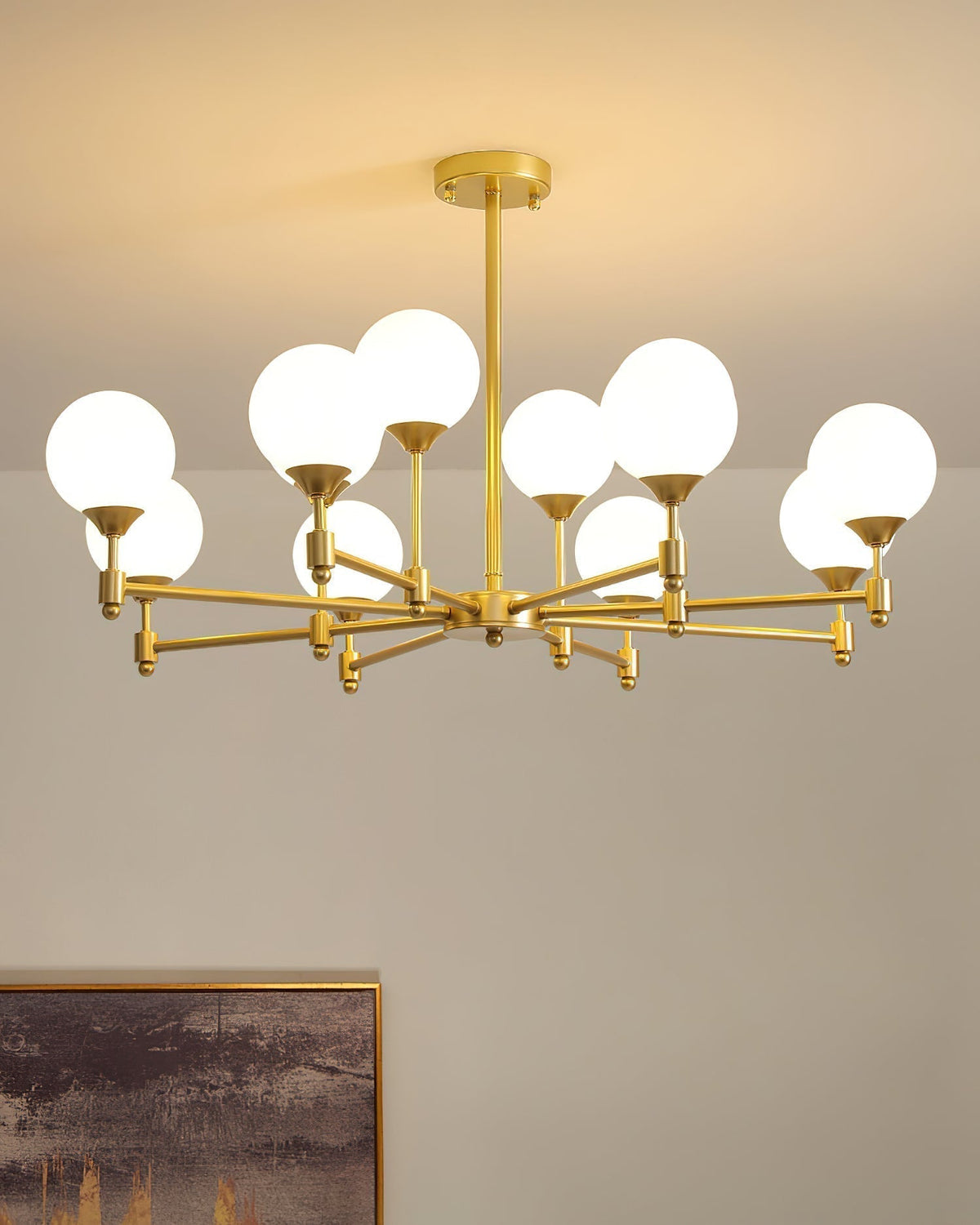 Lustre Sarment en verre et laiton – vue 26
