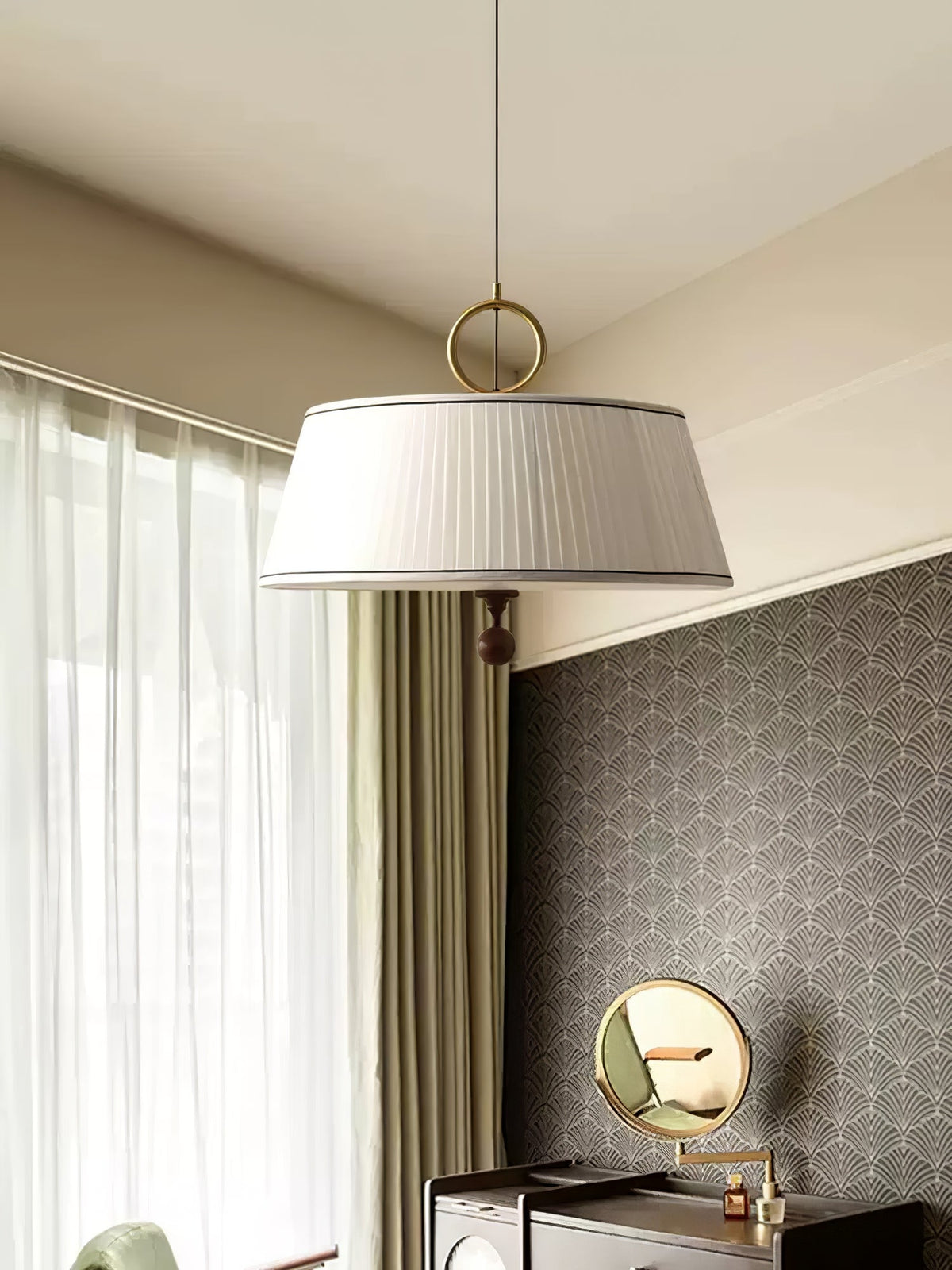 Suspension Carmin en bois et tissu – vue 11