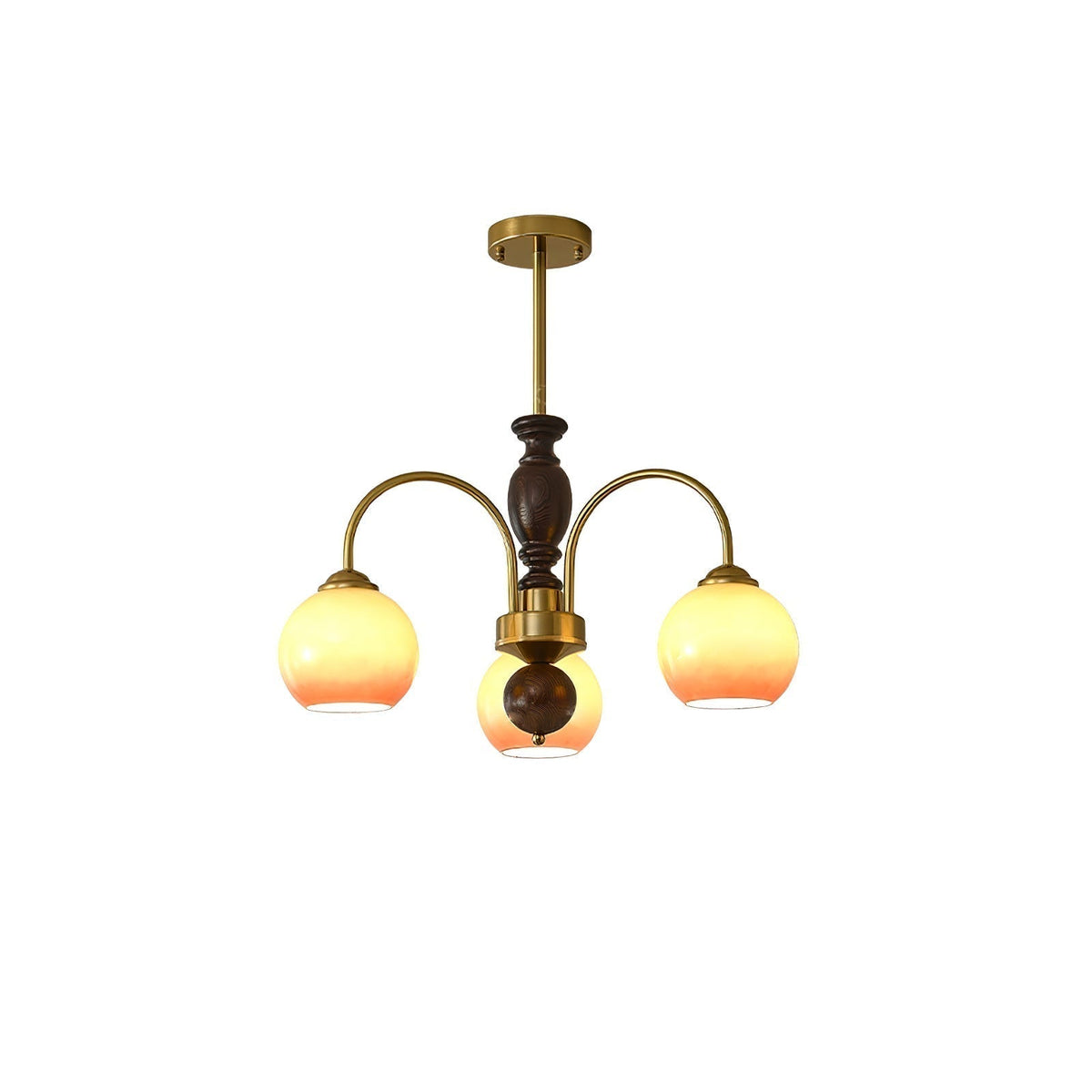 Lustre Alcyone en verre et bois – vue 15