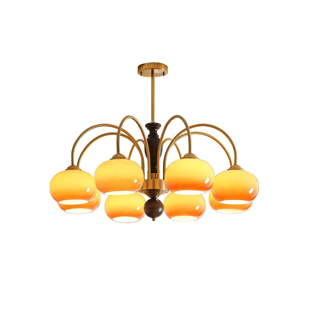 Lustre Alcyone en verre et bois – vue 17
