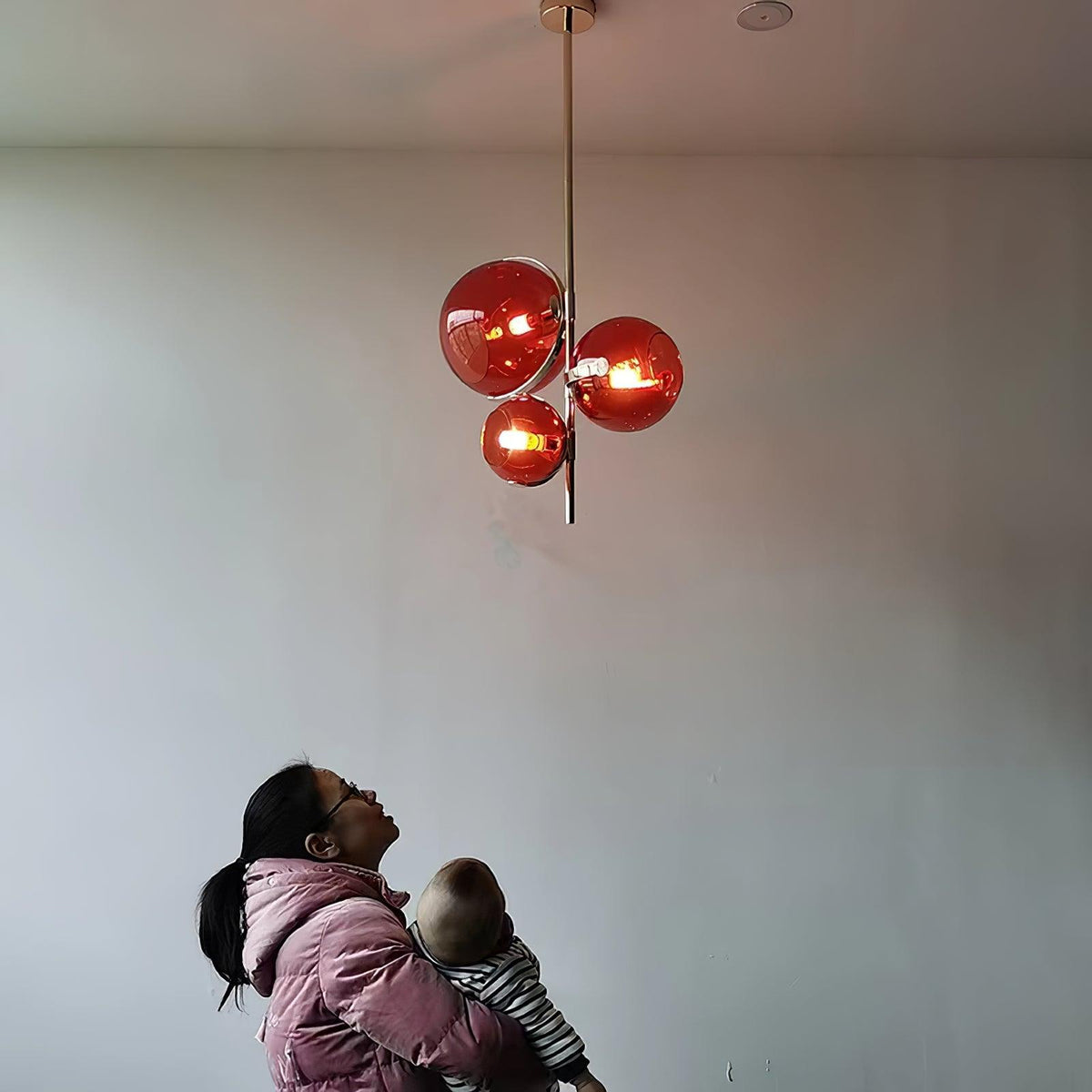 Lustre Lotier en verre et fer – vue 16