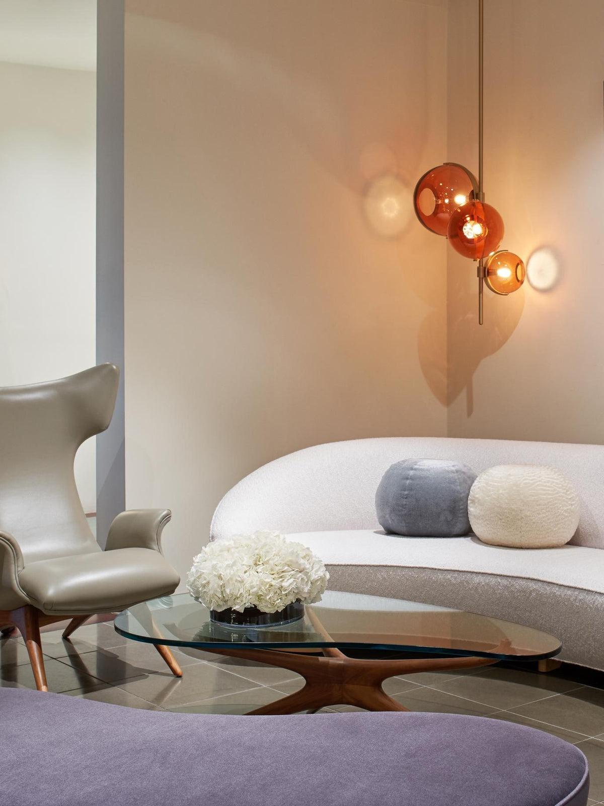 Lustre Lotier en verre et fer – vue 17