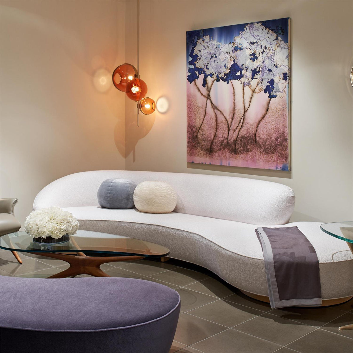 Lustre Lotier en verre et fer – vue 7