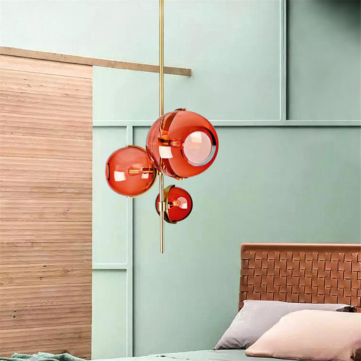 Lustre Lotier en verre et fer – vue 4