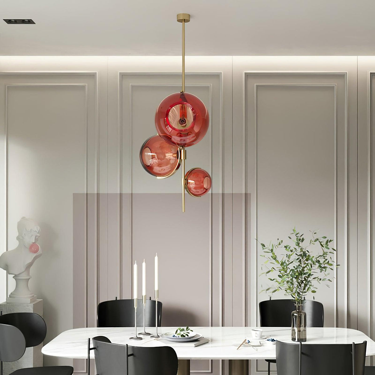 Lustre Lotier en verre et fer – vue 10