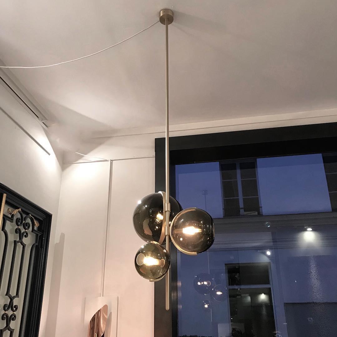 Lustre Lotier en verre et fer – vue 13