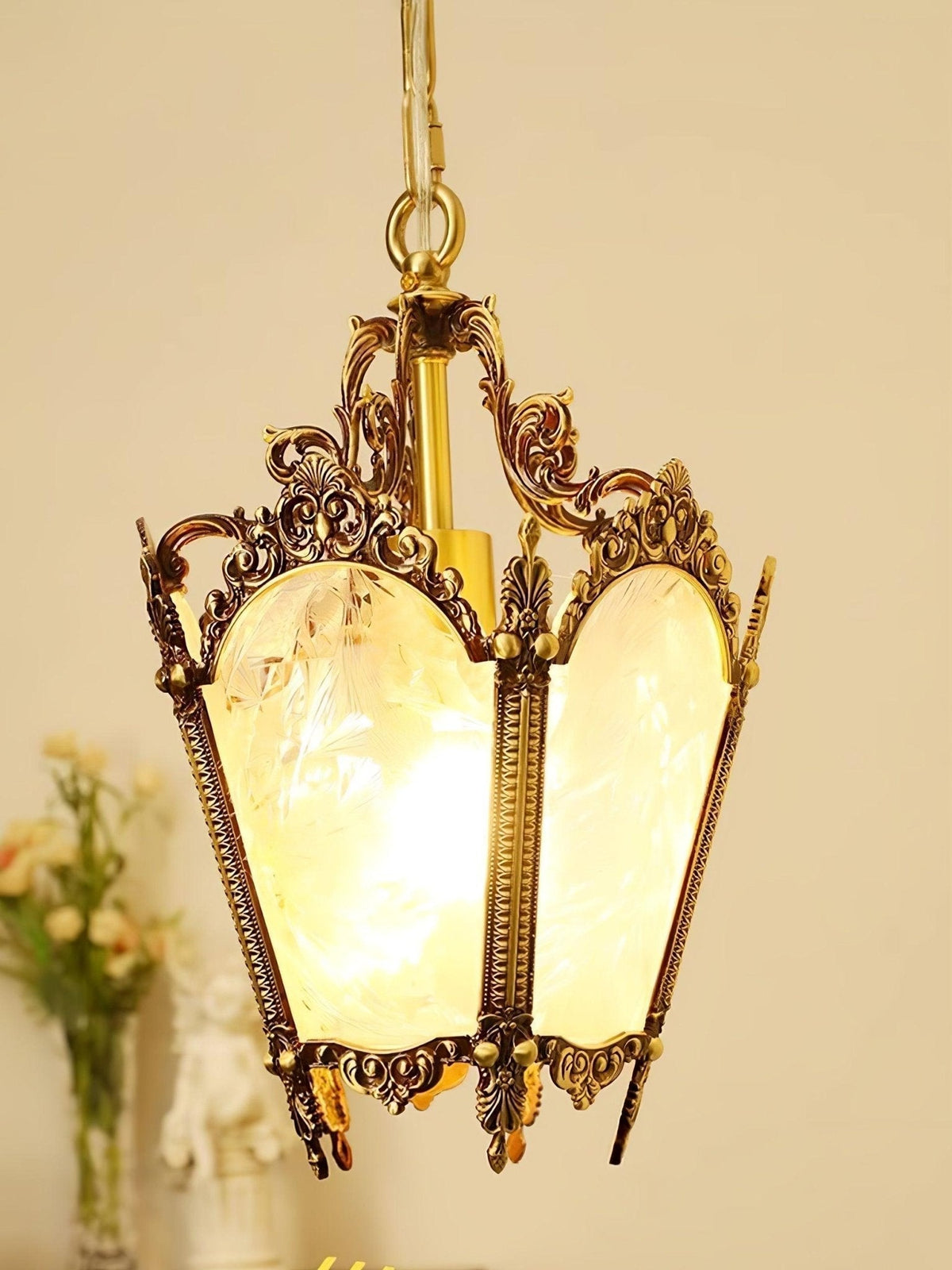 Lustre Talloires en laiton et verre – vue 18