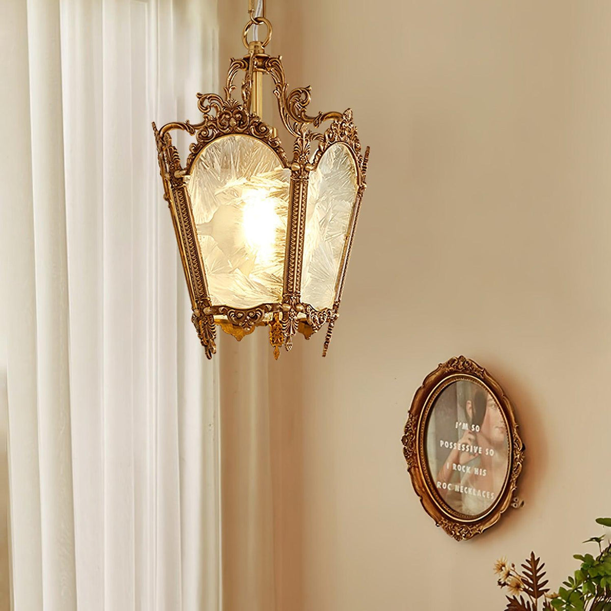 Lustre Talloires en laiton et verre – vue 27