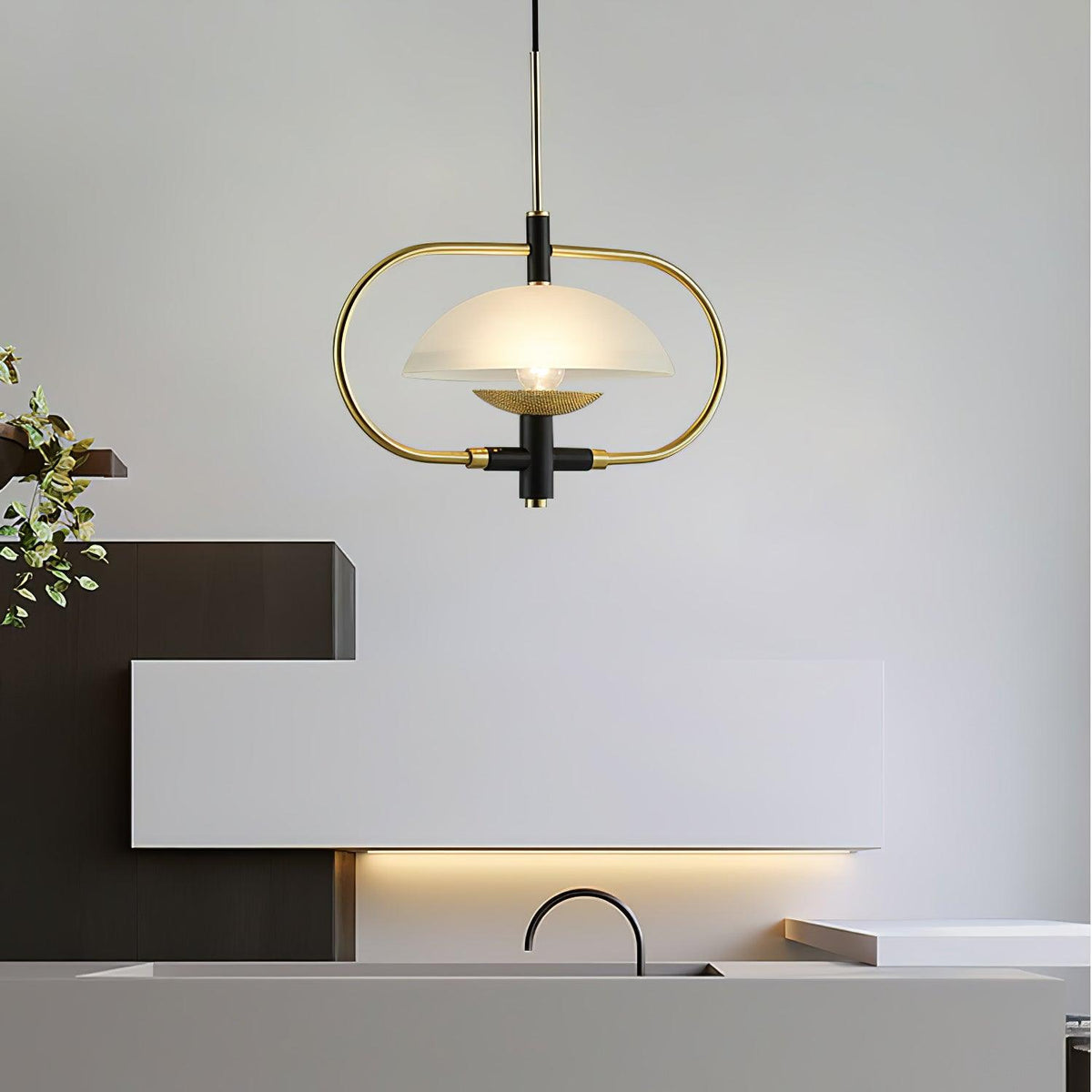 Suspension Éole en verre et métal – vue 12