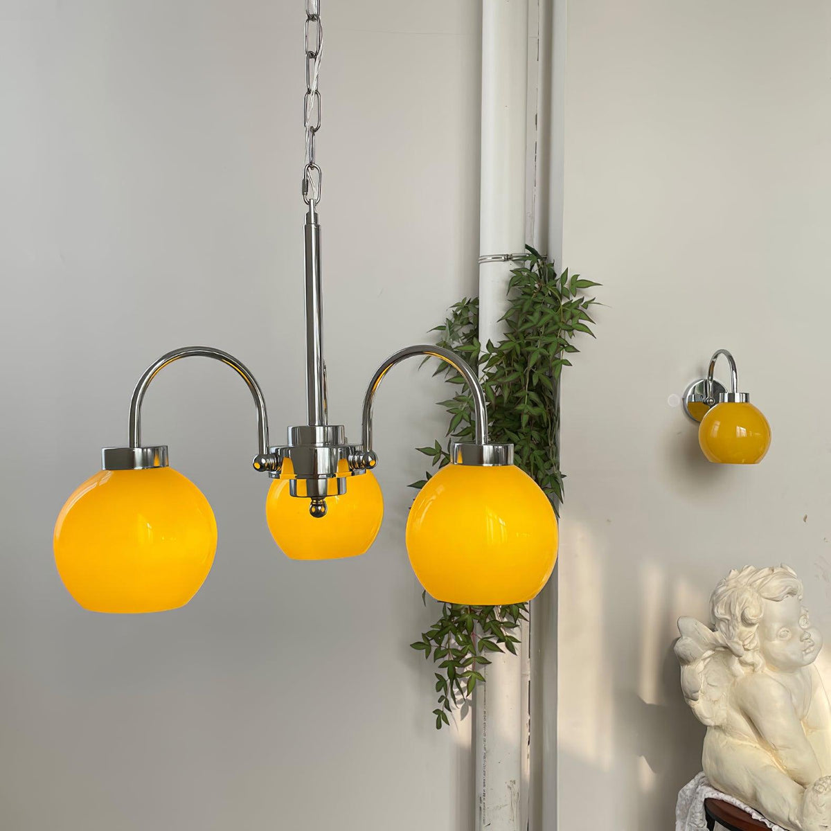 Lustre Oréade en verre et métal – vue 56
