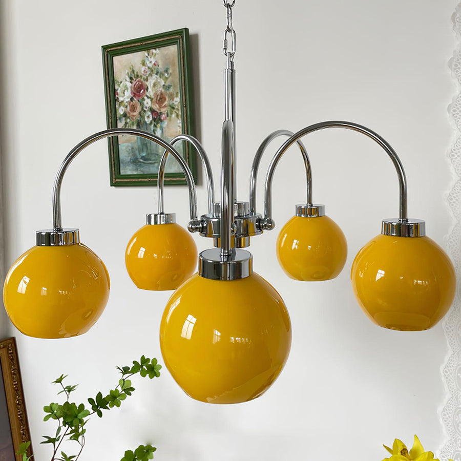 Lustre Oréade en verre et métal – vue 5