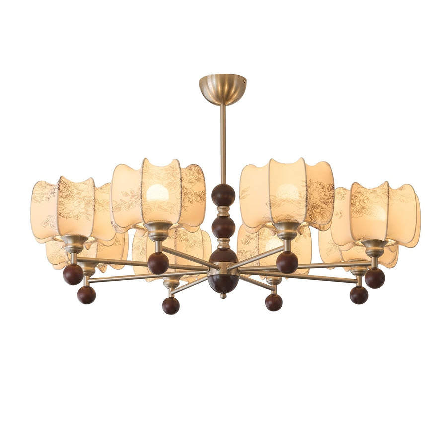 Lustre Orchidée en bois et tissu – vue 2