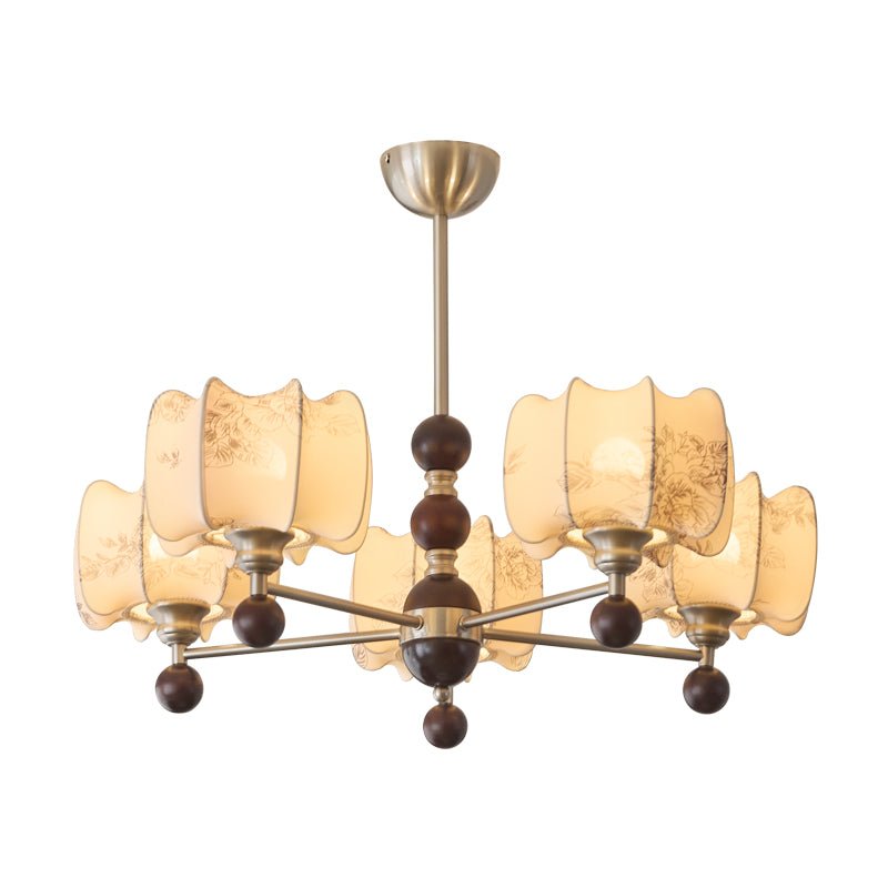 Lustre Orchidée en bois et tissu – vue 21