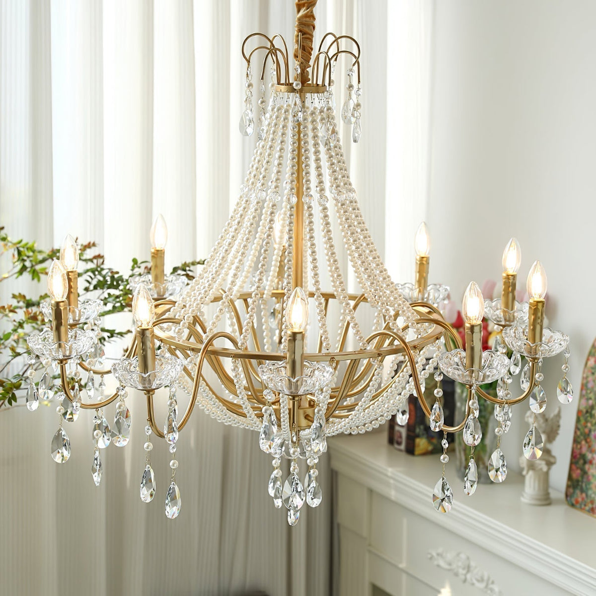Lustre Dalle en cristal et laiton – vue 37