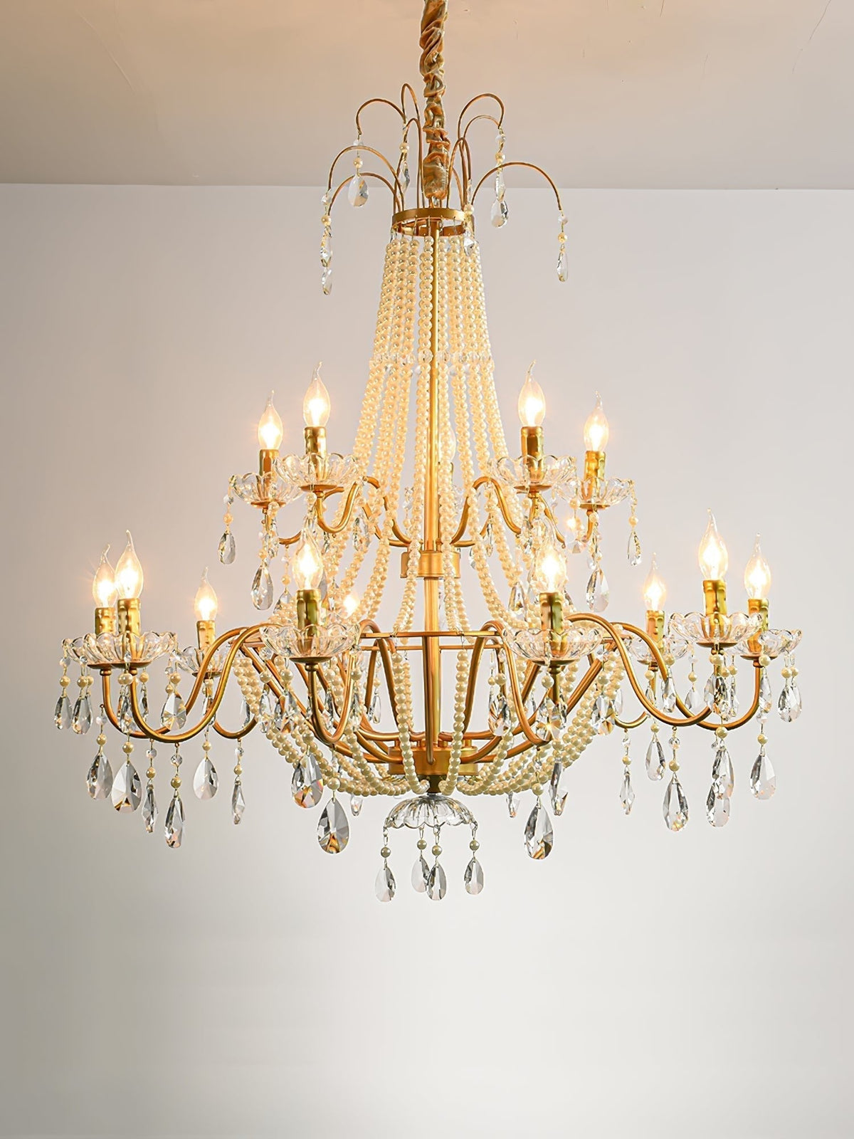 Lustre Dalle en cristal et laiton – vue 2