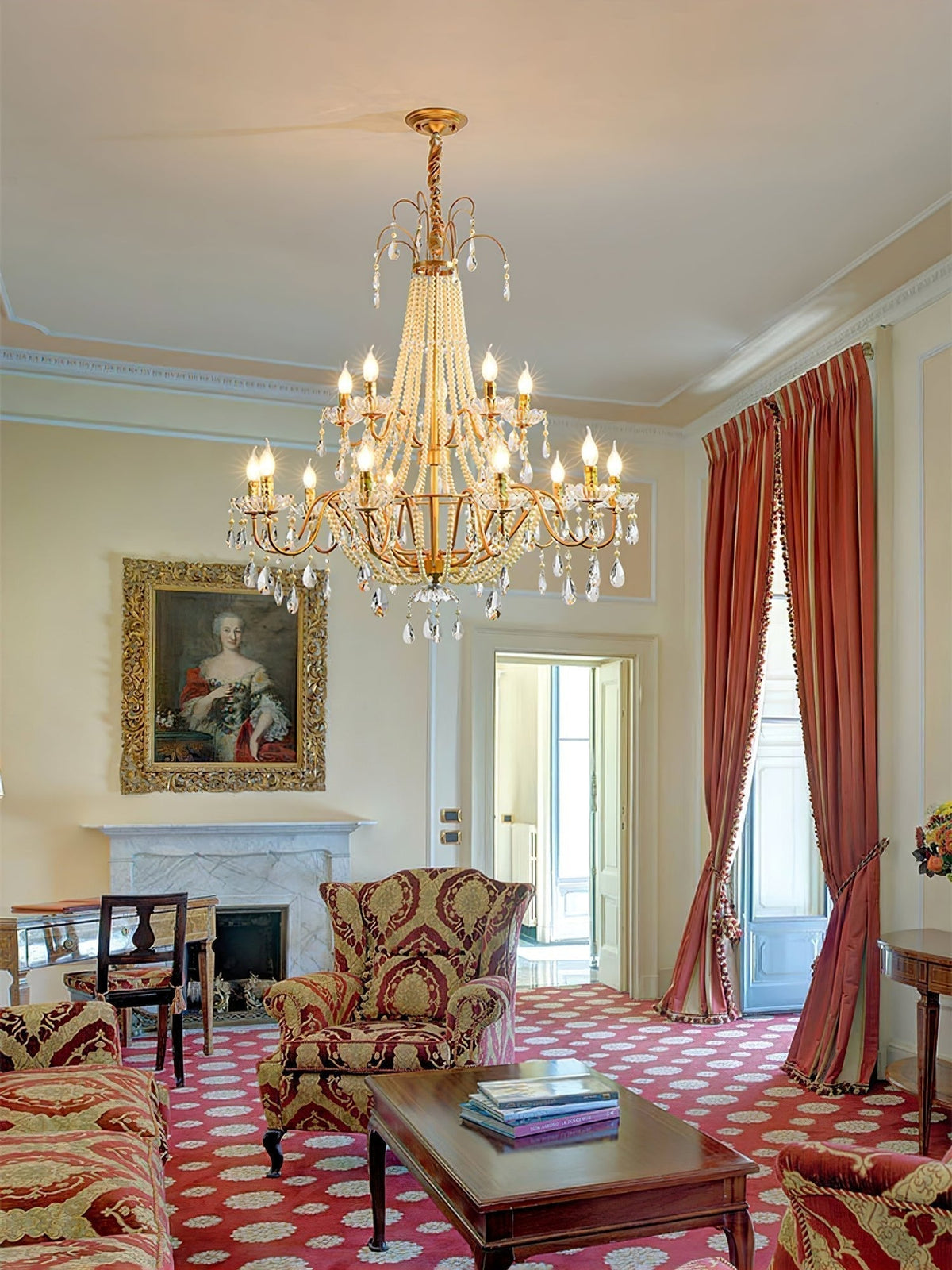 Lustre Dalle en cristal et laiton – vue 3