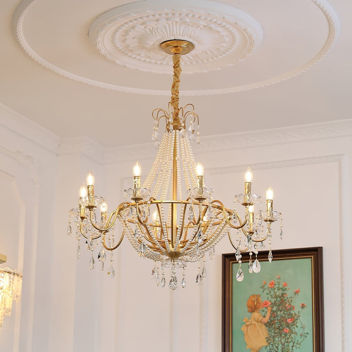 Lustre Dalle en cristal et laiton – vue 16