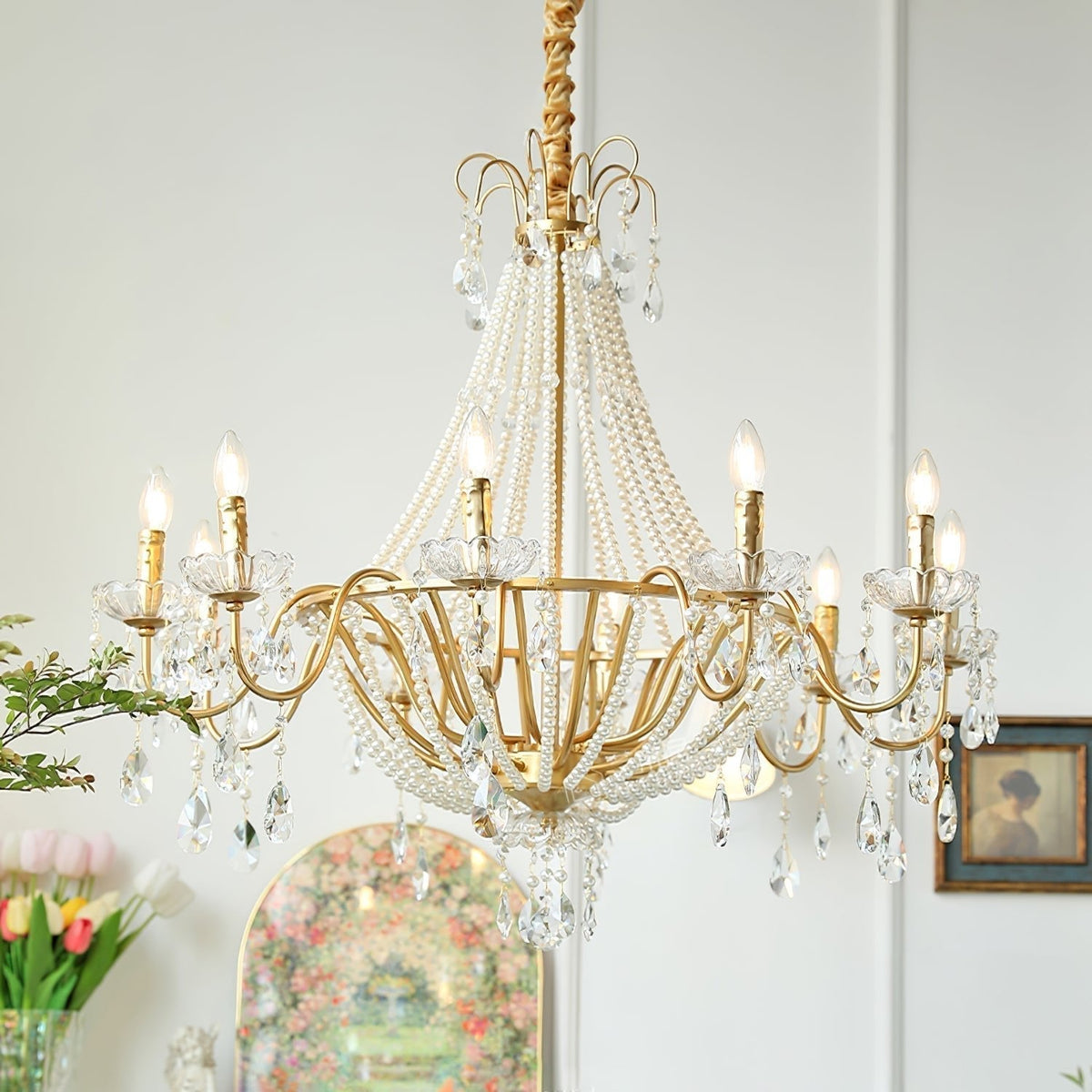 Lustre Dalle en cristal et laiton – vue 10