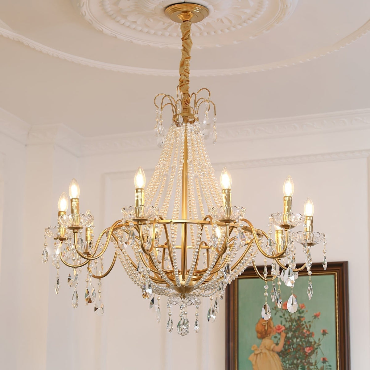 Lustre Dalle en cristal et laiton – vue 13