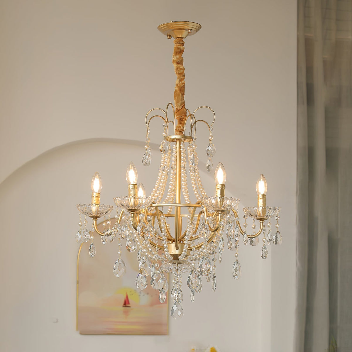 Lustre Dalle en cristal et laiton – vue 21