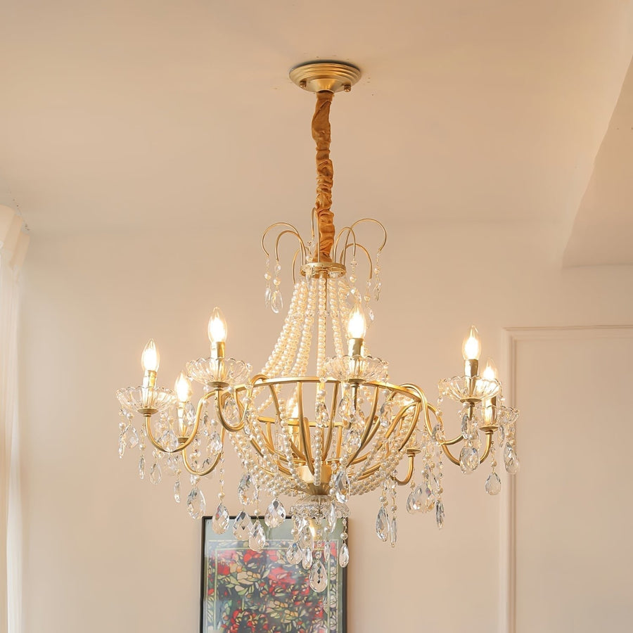 Lustre Dalle en cristal et laiton – vue 4