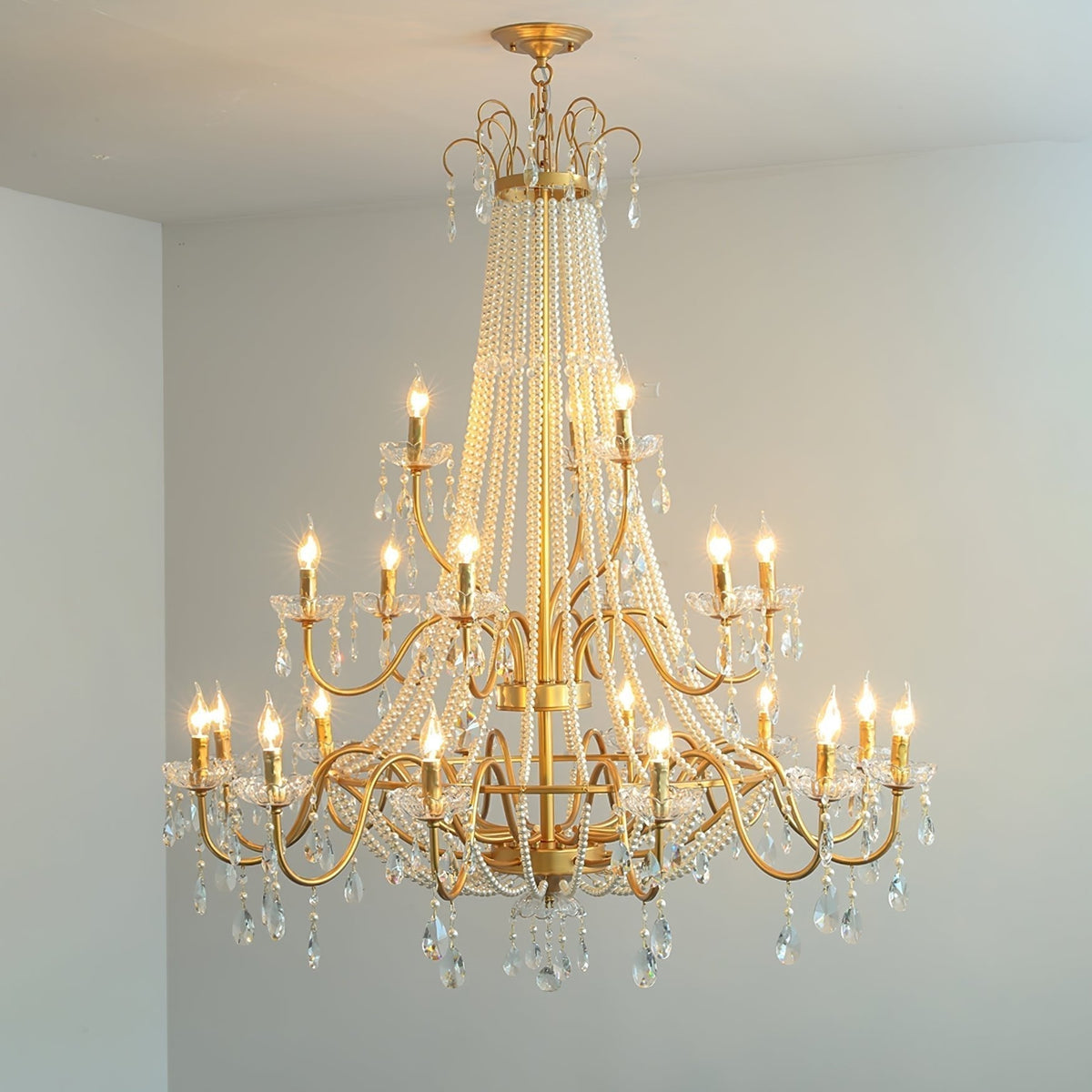 Lustre Dalle en cristal et laiton – vue 18