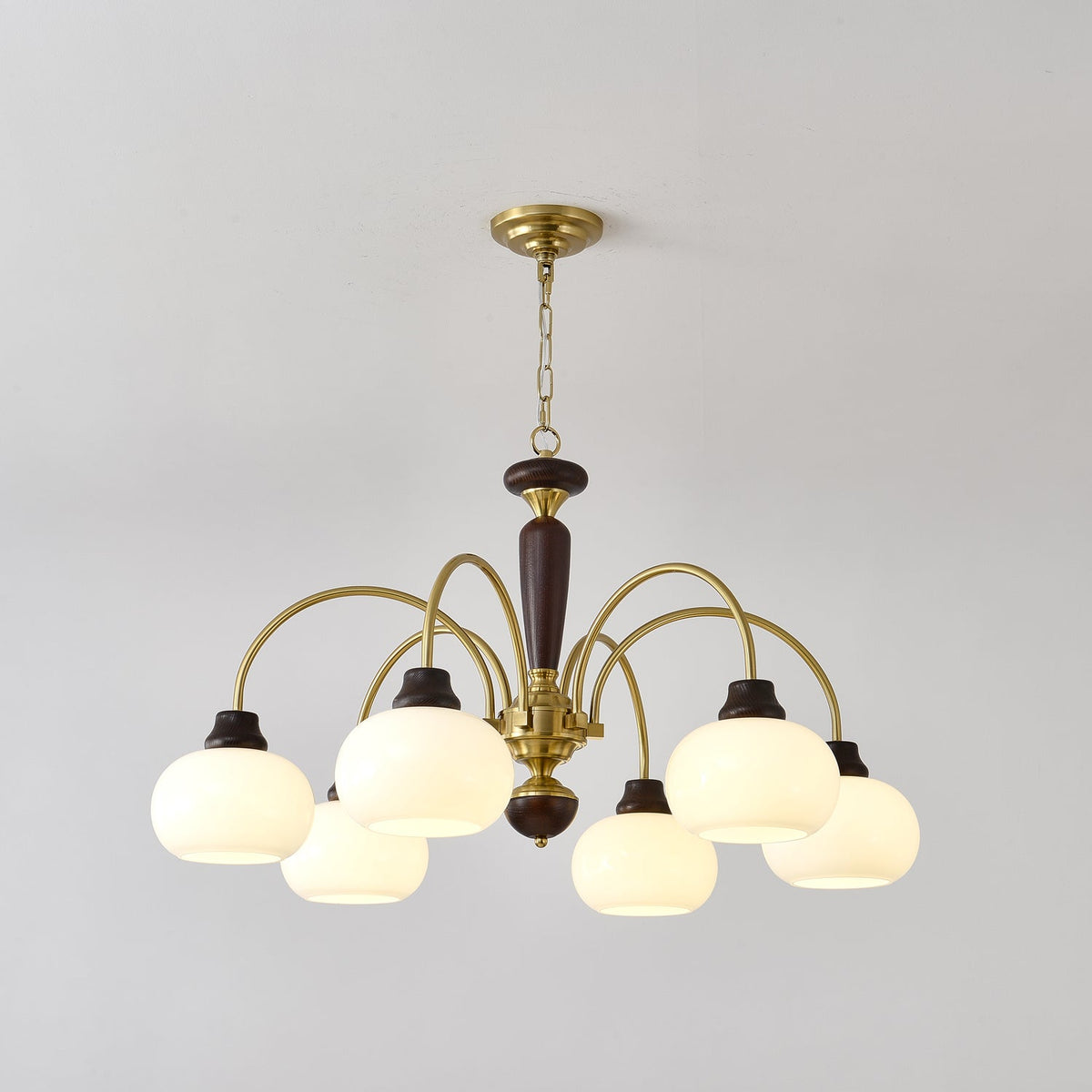 Lustre Menthe en verre et bois – vue 10