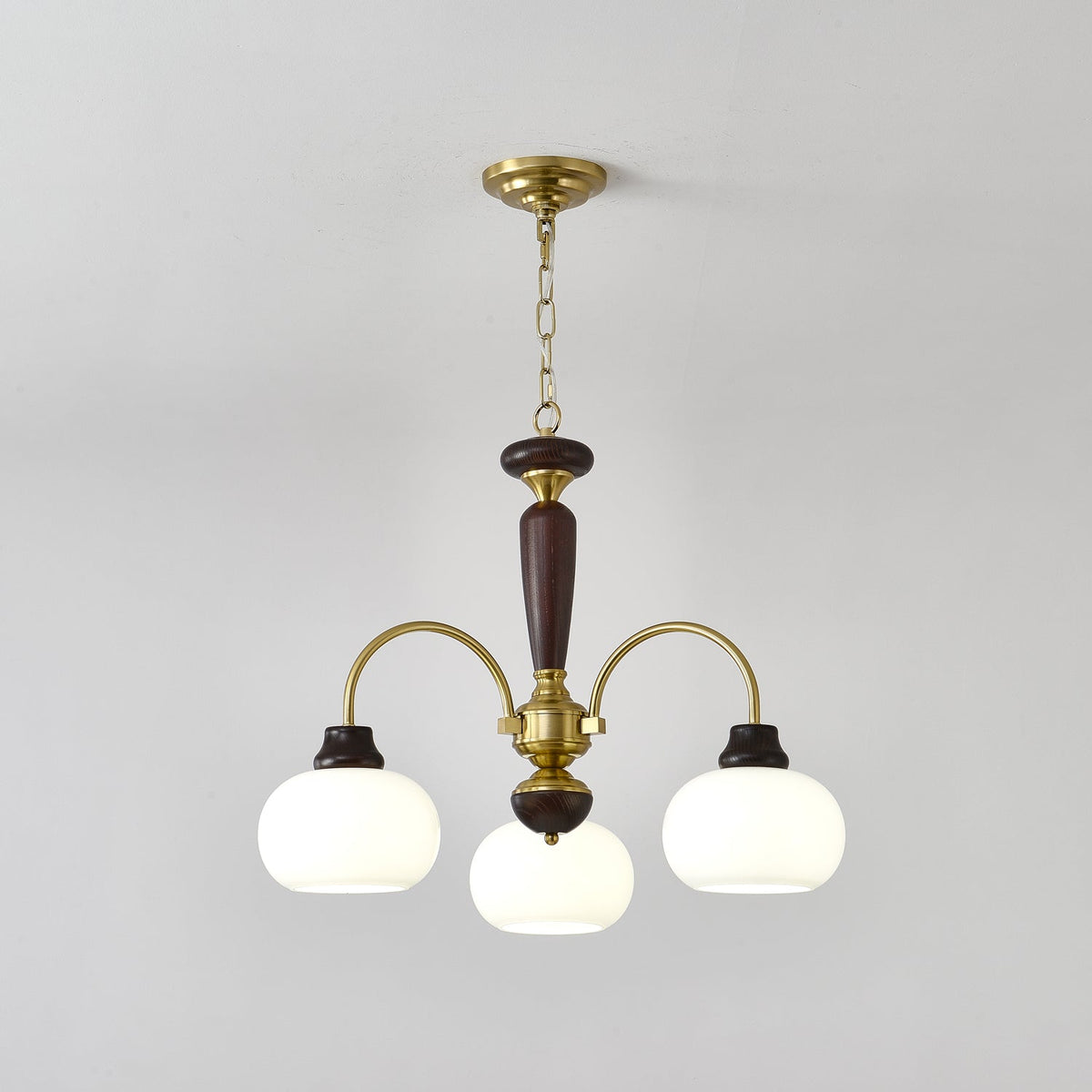 Lustre Menthe en verre et bois – vue 19