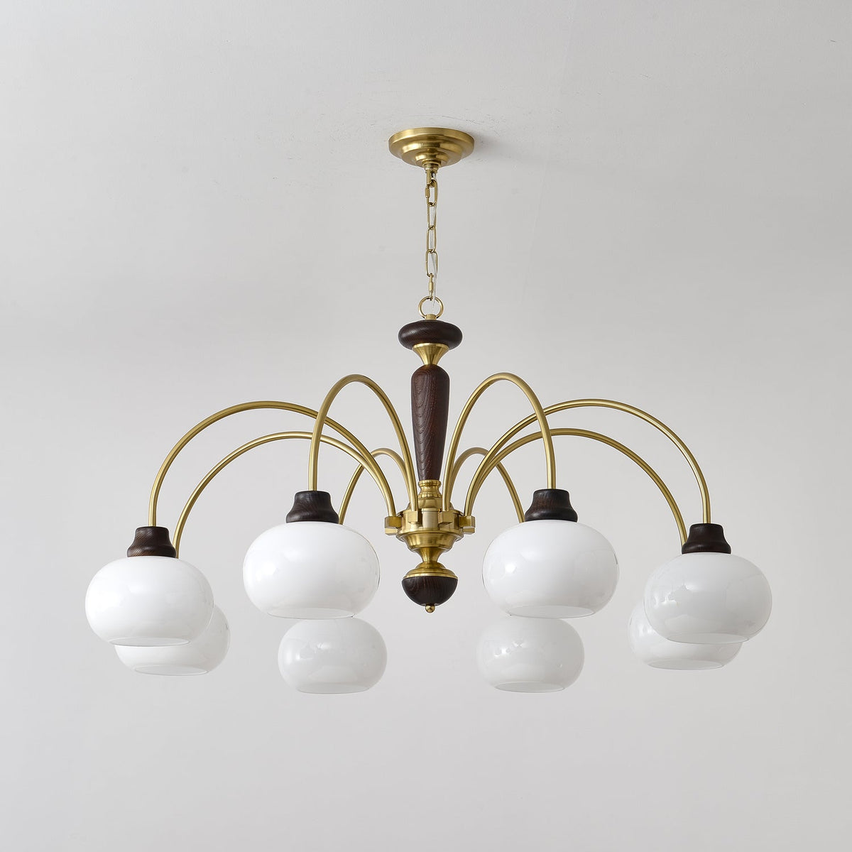 Lustre Menthe en verre et bois – vue 21