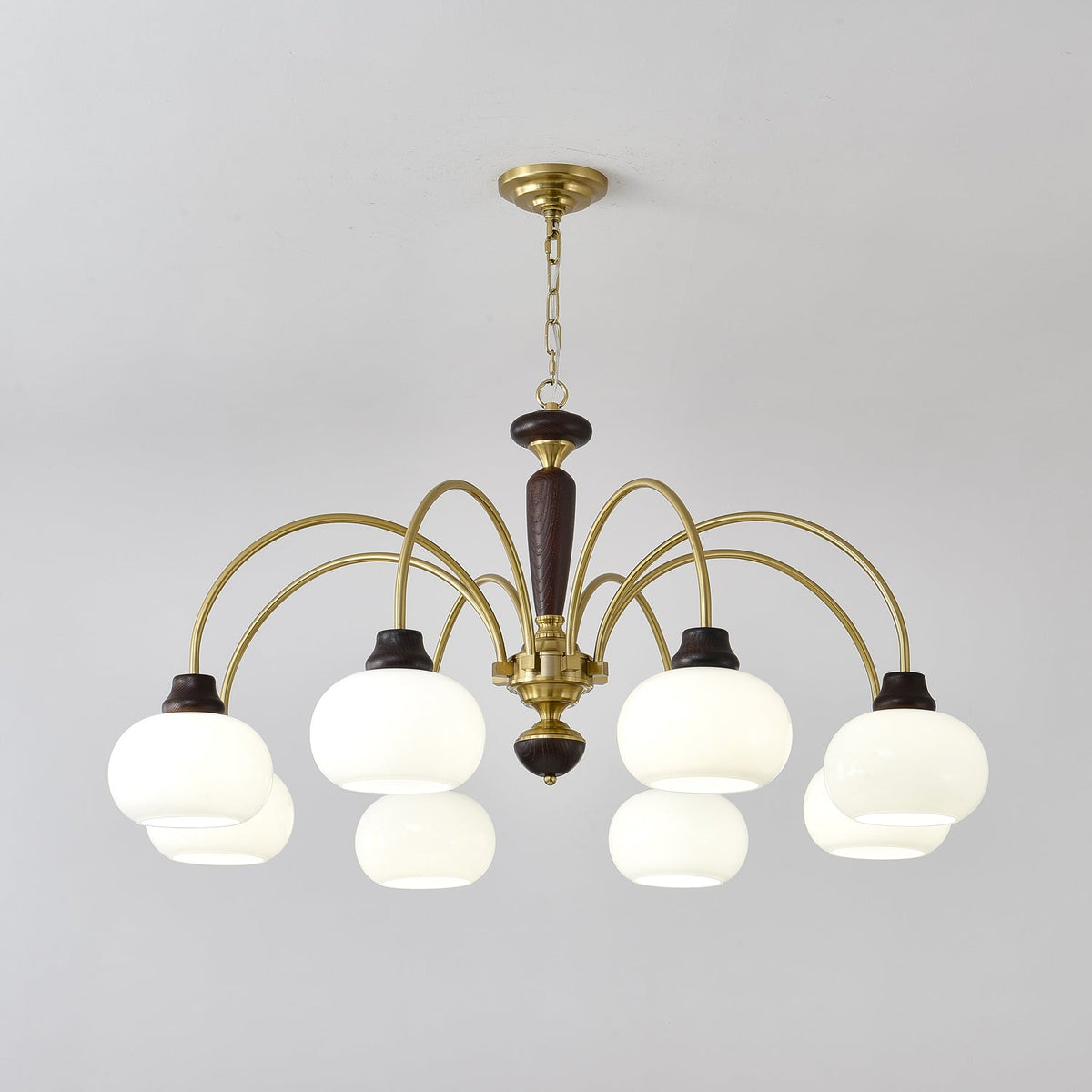 Lustre Menthe en verre et bois – vue 22