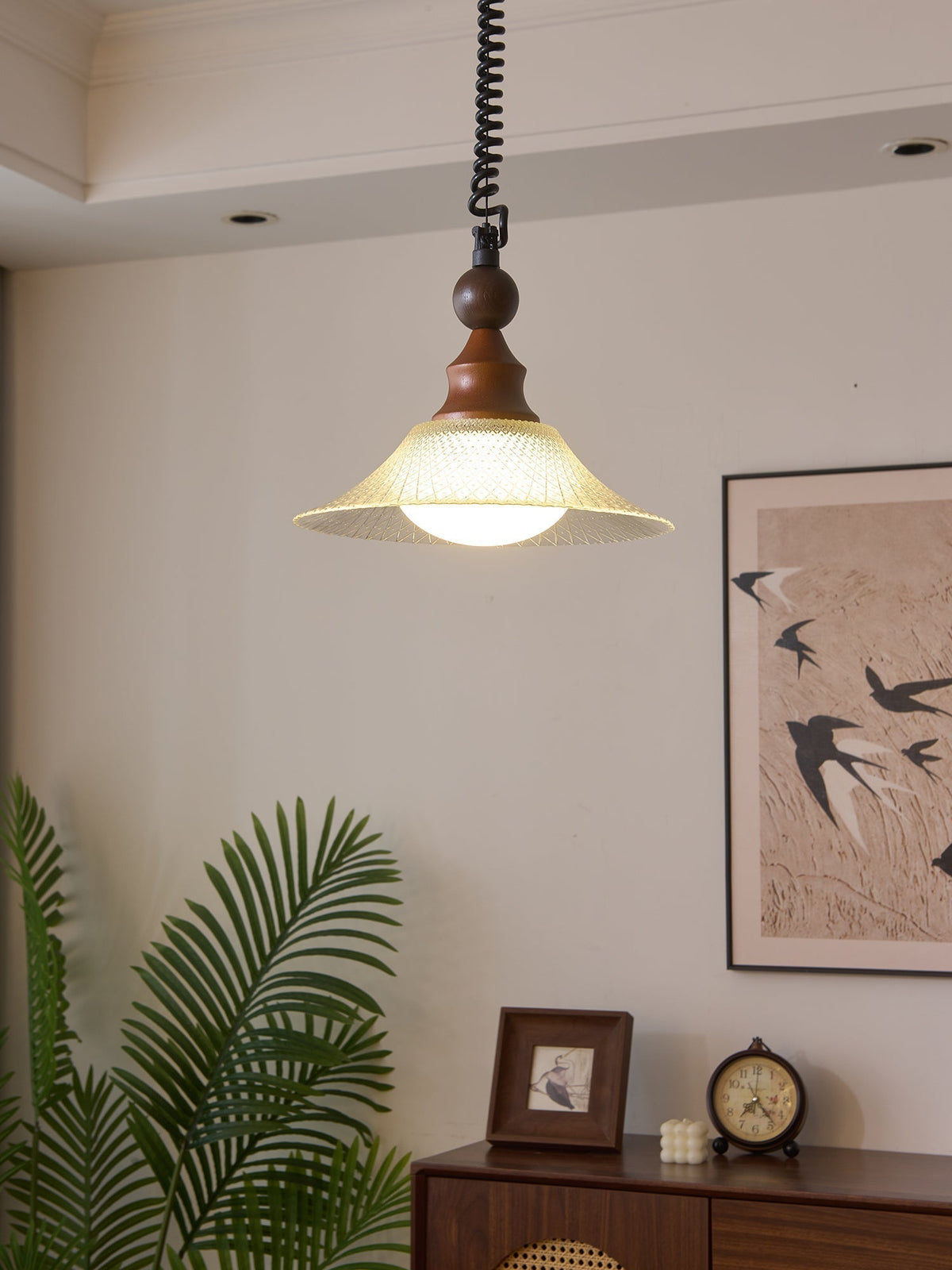 Suspension Jacinthe en bois et verre – vue 28