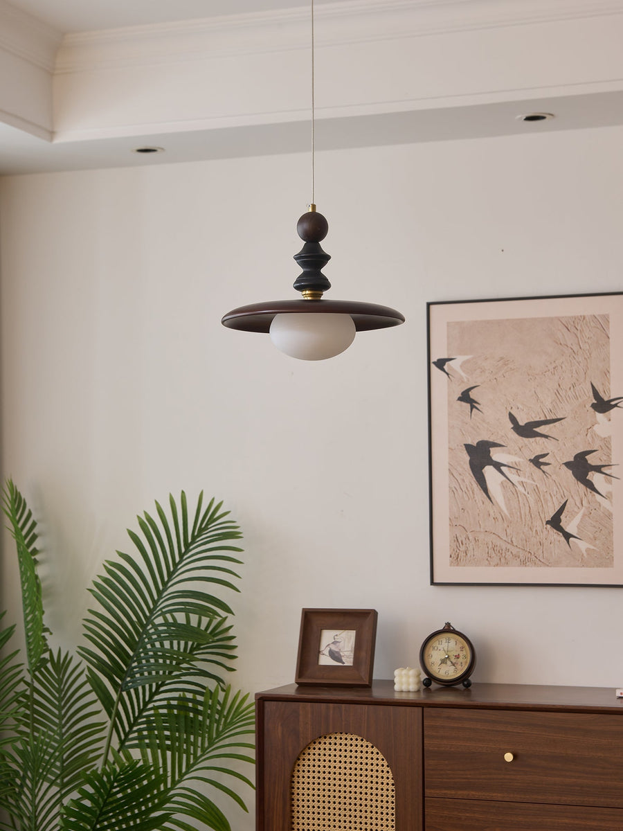 Suspension Jacinthe en bois et verre – vue 5