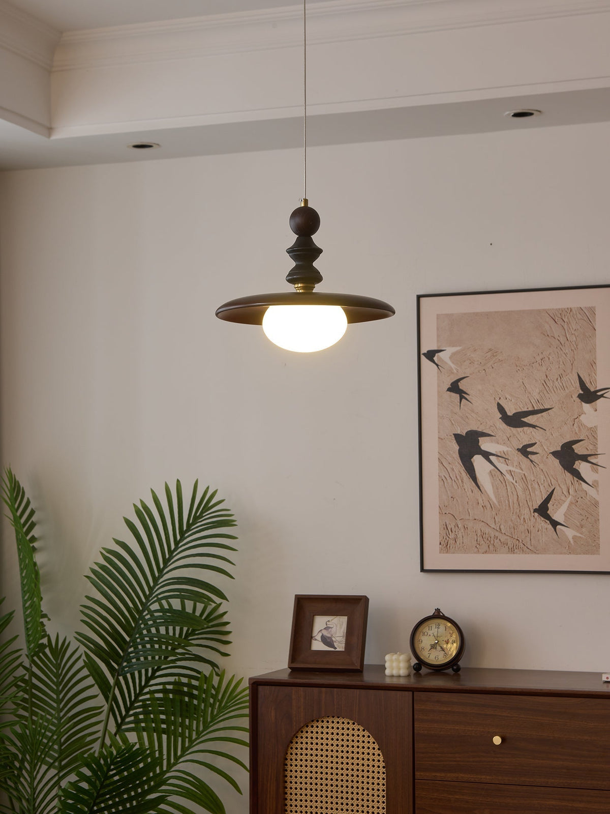 Suspension Jacinthe en bois et verre – vue 6