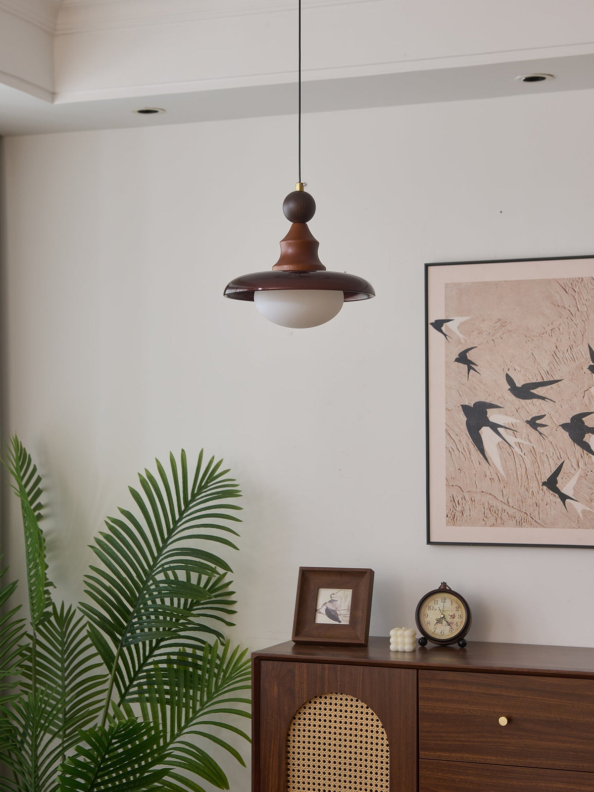 Suspension Jacinthe en bois et verre – vue 9