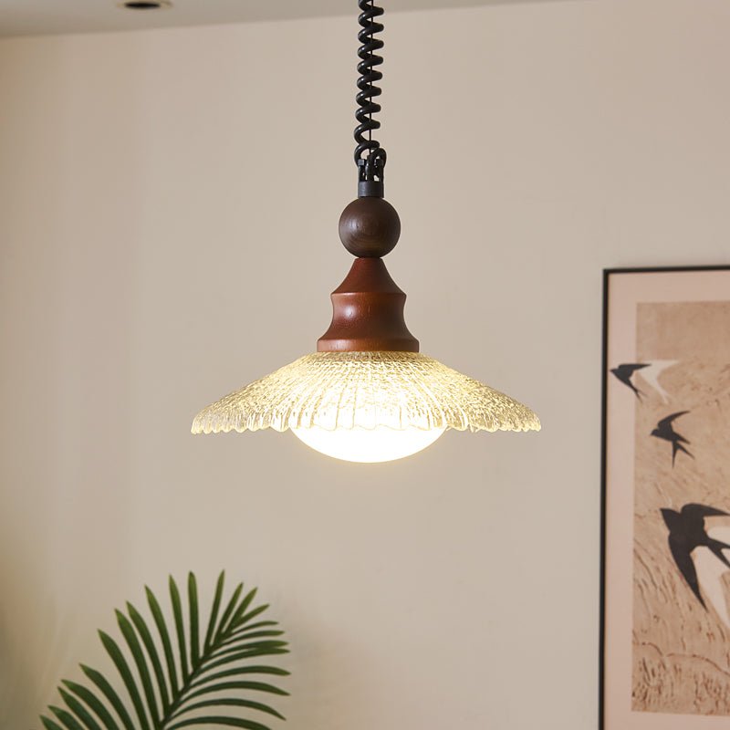 Suspension Jacinthe en bois et verre – vue 4