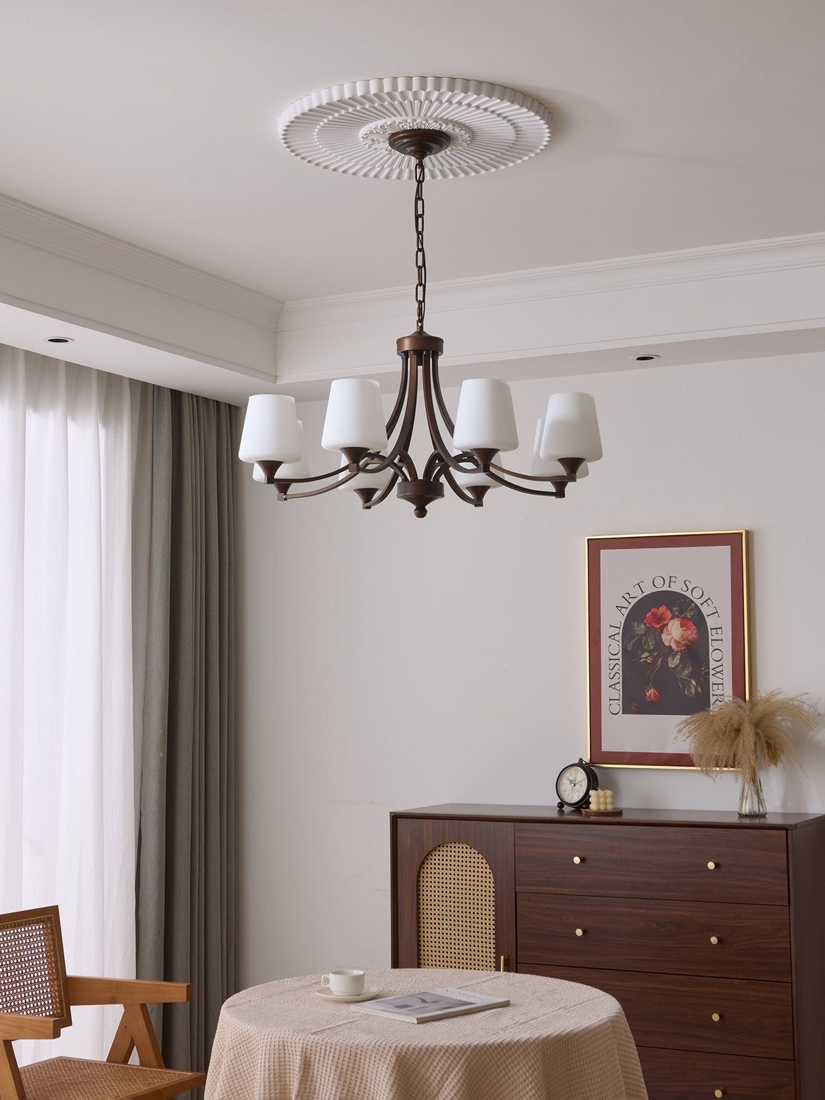 Lustre Ébène en verre et métal – vue 15