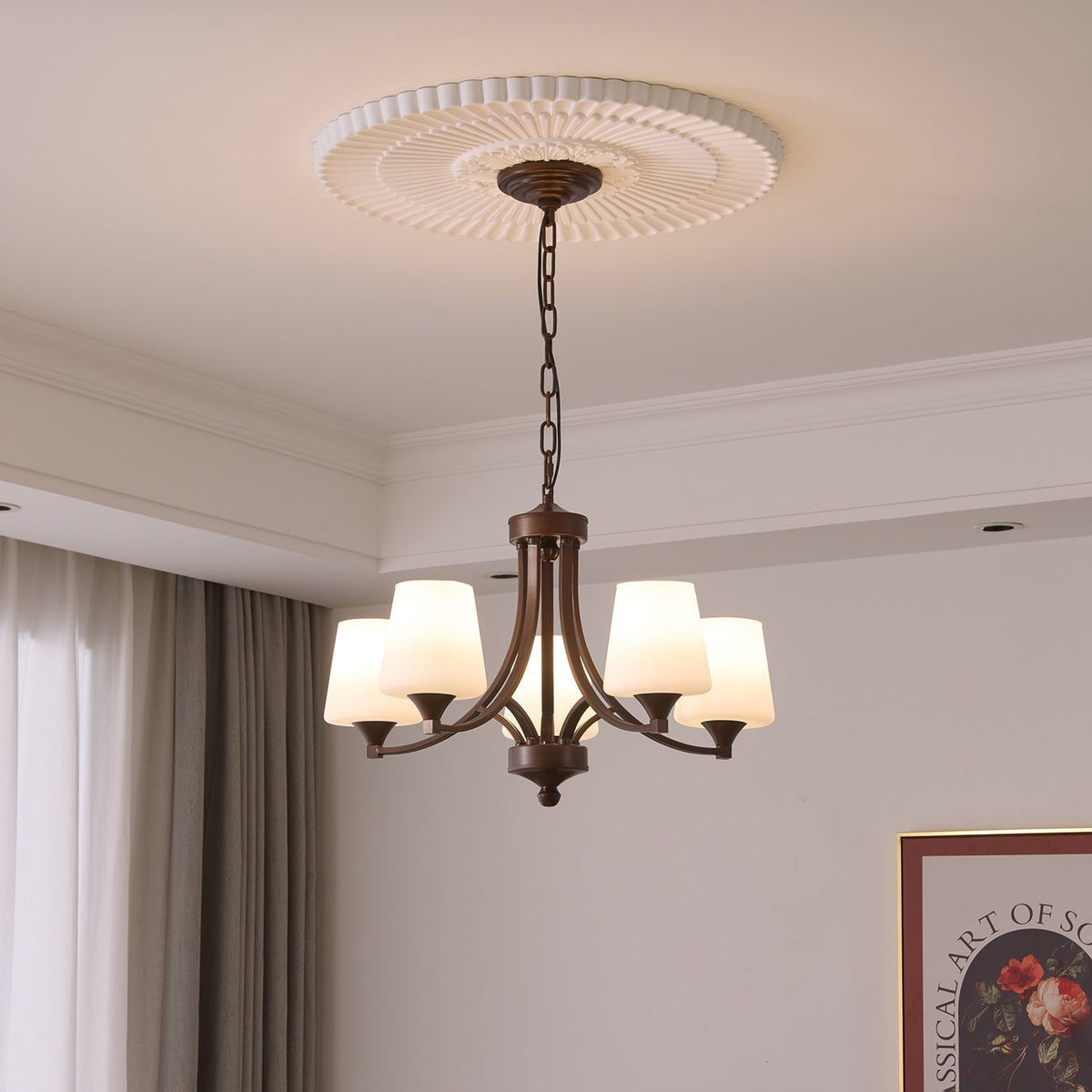 Lustre Ébène en verre et métal – vue 6