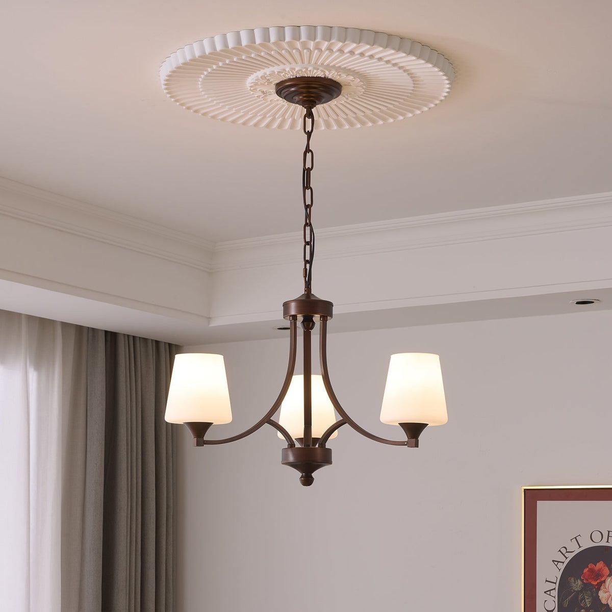 Lustre Ébène en verre et métal – vue 26