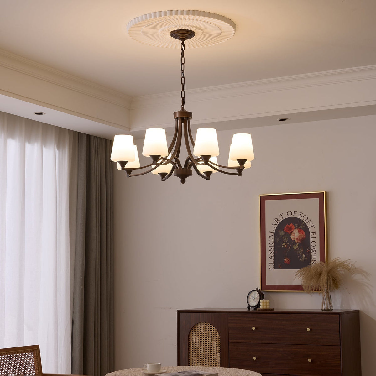 Lustre Ébène en verre et métal – vue 8