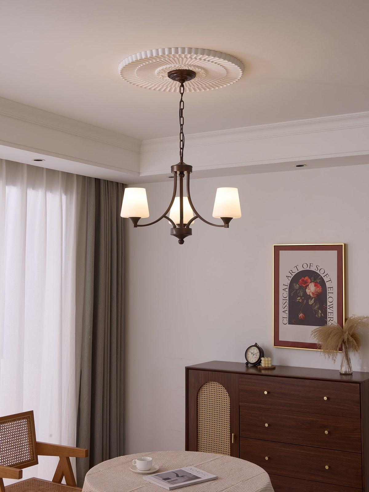 Lustre Ébène en verre et métal – vue 20
