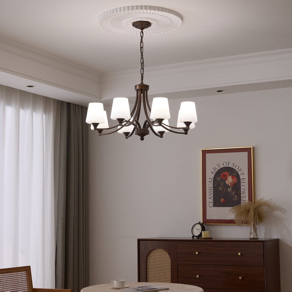 Lustre Ébène en verre et métal – vue 10